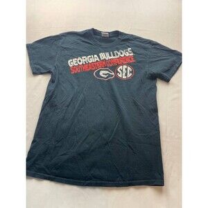 VTG Blue 84 Southeastern Conference SEC Georgia Bulldogs Shirt Mens Medium Blue